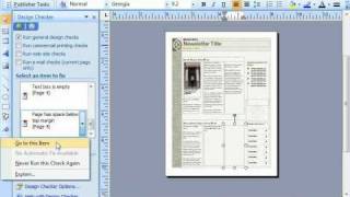 Publisher Tutorial Using the Design Checker Microsoft Training Lesson 95 [upl. by Anoed]