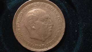 5 Pesetas Francisco Franco Coin 1957 [upl. by Pierrette]