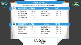 Mildura West CC 2nds v Nichols Point CC 2nds [upl. by Yramliw]