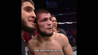 Khabib had some words for Conor inbetween rounds 🔴 nocommentary [upl. by Wettam]