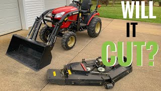 Will It Cut We take a closer look at the midmount mower on the Yanmar SA324 [upl. by Olivann]