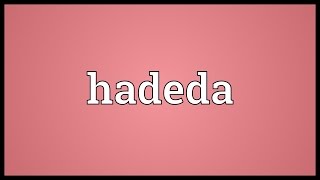 Hadeda Meaning [upl. by Netsrijk124]