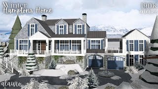 Winter Hamptons Home  190K  Bloxburg Speed Build [upl. by Yelkrab]