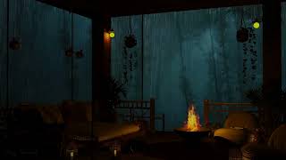 🌧️Rain Storm in mystery forest  Rain and Crackling fireplace 🔥 ASMR for Sleeping Study amp Relaxing [upl. by Tnomel937]