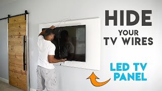 How to make a TV panel  Wall mount a TV and hide the wires [upl. by Euqinotna870]