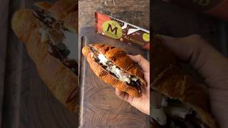 You have to try this Viral Magnum Croissant trend 😍 three ingredients only shorts [upl. by Maiocco451]