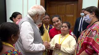 PM Modi interacts with winners of Nari Shakti Puraskar Awards on the eve of Women’s Day [upl. by Ayiak998]