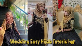 Easy Wedding Hijab Tutorial with Jewellery 2023  party hijab [upl. by Damha]