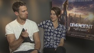 Shailene Woodley and Theo James get flirty in Divergent outtakes [upl. by Kerred662]