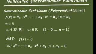 Nullstellen ganzrationaler Funktionen von Polynomen [upl. by Sucrad]