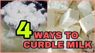 4 ways to curdle milkदूध फटने के 4 तरीकेCooking without hassle [upl. by Trabue]