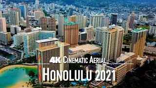 HONOLULU 🇺🇸 Aerial Drone 4K  HAWAII Oahu United States USA [upl. by Letrice]