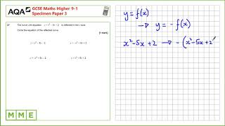 GCSE Maths AQA Higher Specimen Paper 3  Q27 Transformations of graphs [upl. by Rihana]