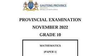 Grade 10 Maths P1 November 2022 Question 45 [upl. by Almeria946]