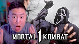 GHOSTFACE GAMEPLAY MORTAL KOMBAT 1  Khaos Reigns  Official Launch Trailer REACTION [upl. by Treblih]