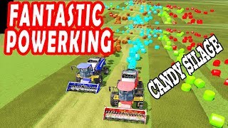 Farming Simulator 17 DIRECT CANDY SILAGE BALE MAKING FANTASTIC POWERKING [upl. by Nemad]