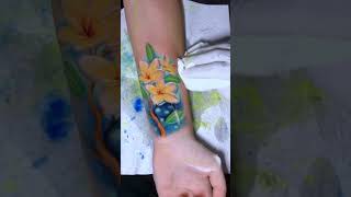 Frangipani flower and color tattoobali [upl. by Ettenawtna971]