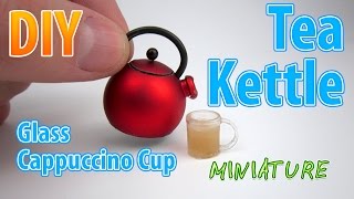 DIY Realistic Miniature Tea Kettle with cup  DollHouse  No Polymer Clay [upl. by Pember648]