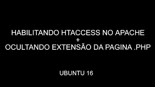 Habilitando HTACCESS no apache  Ocultando extensão da pagina php [upl. by Aillimat]