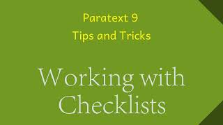 Working with Checklists [upl. by Bailie]