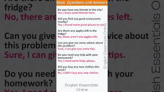 Basic Questions amp Answers  English Speaking Practice  Learn English [upl. by Htiaf]