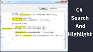 C  How To Search And Select Text In RichTextBox From TextBox Using C  with source code [upl. by Roht]