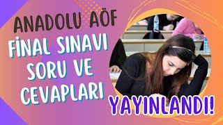 Anadolu Aöf Güz Dönemi Final Sınavı Soruları ve Cevapları Yayınlandı Sonuçlar Ne Zaman Açıklanır [upl. by Ky456]