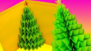 DIY 3D CHRISTMAS TREE popup CARD  Greeting card [upl. by Anella]