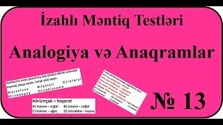 Məntiq Testləri Anaqramlar 13 [upl. by Jonathon439]