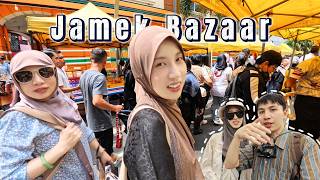 Chinese Muslim family First time go to Jamek Masjid bazaar in Malaysia [upl. by Bonine]