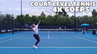 Sofia Kenin amp Jelena Ostapenko Court Level Practice  Australian Open 4K 60FPS [upl. by Brandon]