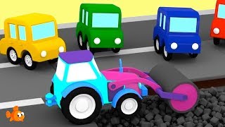 ROAD ROLLER  Cartoon Cars Road Repairs  Cartoons for Children  Videos for Kids [upl. by Enecnarf]