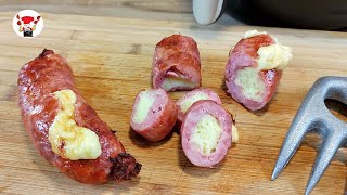 Como Fazer Linguiça Recheada com Queijo na Airfryer [upl. by Ednihek640]