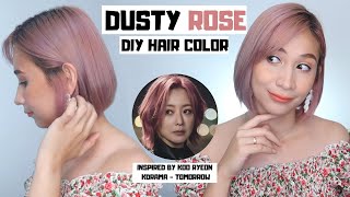 DIY DUSTY ROSE PINK HAIR inspired by NETFLIX TOMORROW Semi Permanent Pink Dye  Lolly Isabel [upl. by Gebhardt]