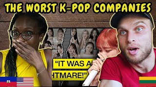 REACTION TO The WORST KPop Companies  FIRST TIME WATCHING [upl. by Civ800]