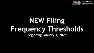 New Filing Frequency Thresholds [upl. by Teressa]