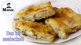 SchinkenKäseStrudel selber machen  Strudel Rezept [upl. by Gard133]