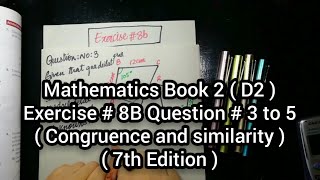 Mathematics Book 2 D2  New Syllabus  7th Edition  Ex  8 B  Q  3 to 5 in Urdu Hindi [upl. by Llenram]