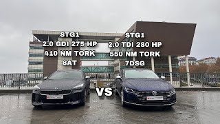 Türkiyede Tek VW Arteon 20 TDI 280HP 7DSG  Kia Stinger 20GDI 275 HP 8AT Performans Testi reklam [upl. by Natie]