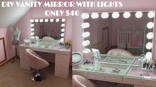 DIY Vanity Mirror With Lights  ONLY 40 [upl. by Staley323]