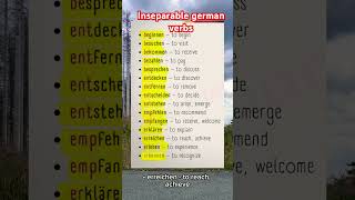 Inseparable german verbs deutschland learngermanwithfun germanlanguage deutsch learngermanfast [upl. by Tamarah769]