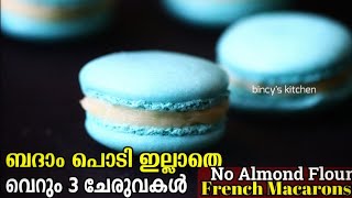 French Macarons ബദാം പൊടി ഇല്ലാതെ  Macarons Without Almond Flour  No Almond Flour Macarons Recipe [upl. by Ardnossac]