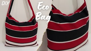 Makeing An Easy Eco Bag Sewing Tutorial DIY [upl. by Einnej]