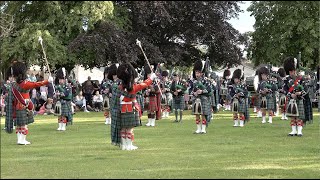 Ballater Pipe Band playing Greenwood Side on the march for Beating Retreat after 2023 Ballater Games [upl. by Barfuss]