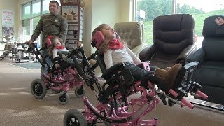 West Virginia Twins with MLD Get Custom Wheelchairs [upl. by Hurwitz]