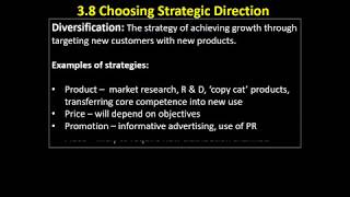 38 5 Ansoffs Matrix  Diversification [upl. by Gilboa]