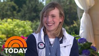 Katie Ledecky talks record Paris run family plans for LA Olympics [upl. by Aneev]