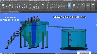 CLARIFIER TANK Belajar desain 3D [upl. by Kcirdaed]