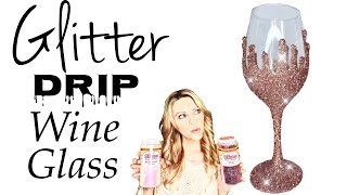 DIY Glitter Drip Wine Glass [upl. by Yhtur880]