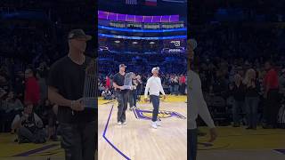 Los Angeles California Love 💙 Dodgers Bring Trophy to Lakers Court Dodgers Lakers Dodgers LA [upl. by Danette]